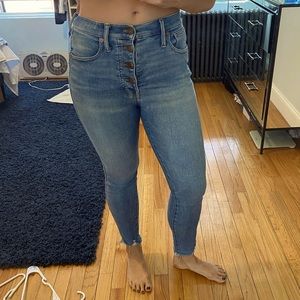 Madewell high-rise skinny frayed jeans